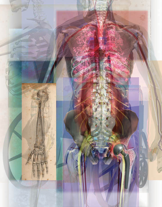 One of a series of collage illustrations for Ingenix Medical Code book covers
